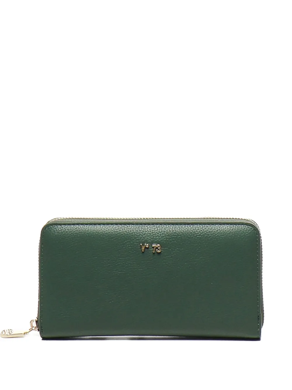V73 Zip-around Leather Wallet In Green