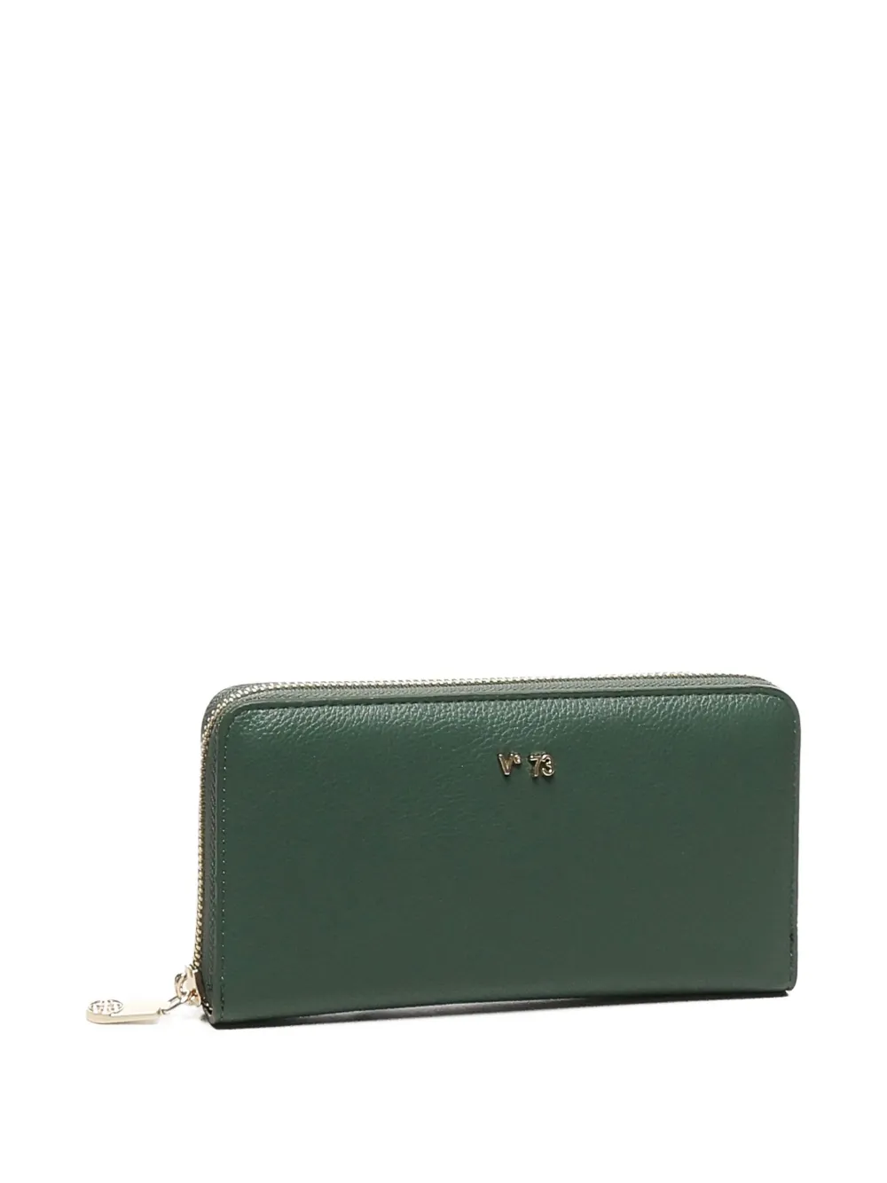 V73 Zip-around Leather Wallet In Green