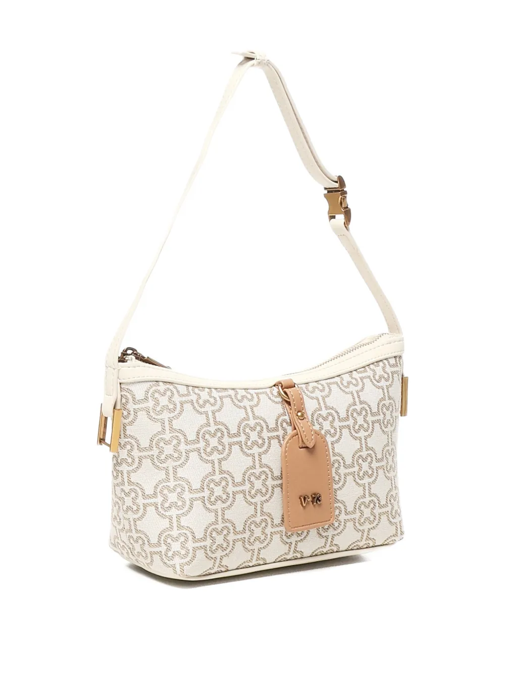 V73 Harriet Monogram-pattern Zip Shoulder Bag In Neutral