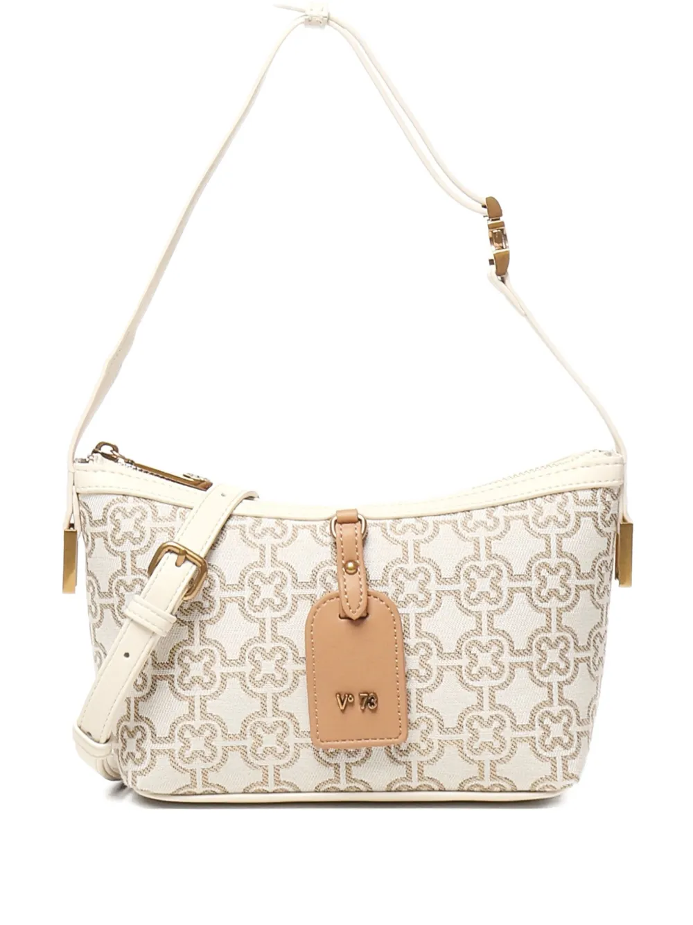 V73 Harriet Monogram-pattern Zip Shoulder Bag In Neutral