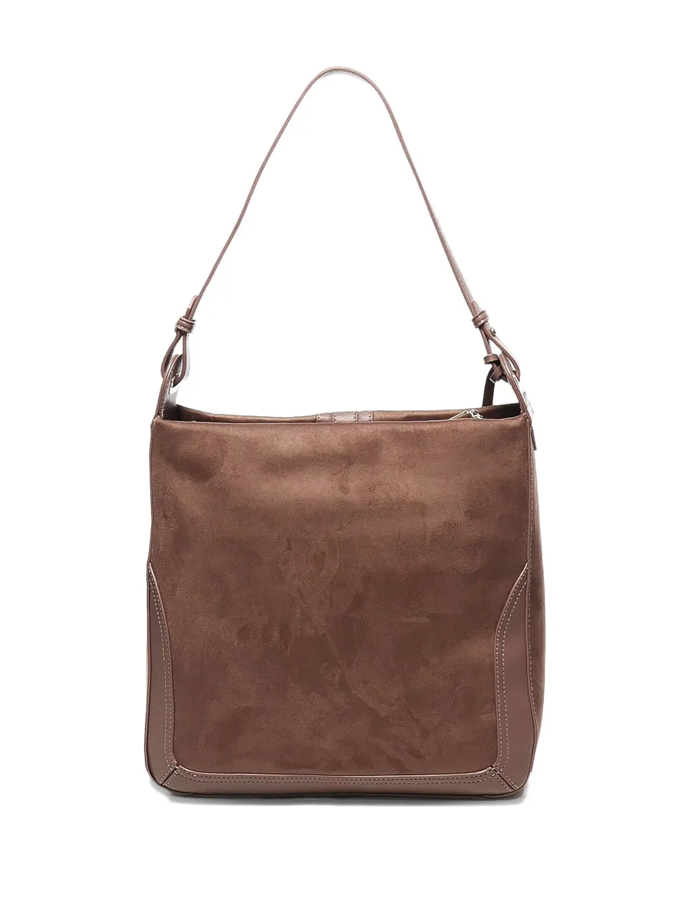 V73 Georgia Suede Leather-trimmed Shoulder Bag In Brown
