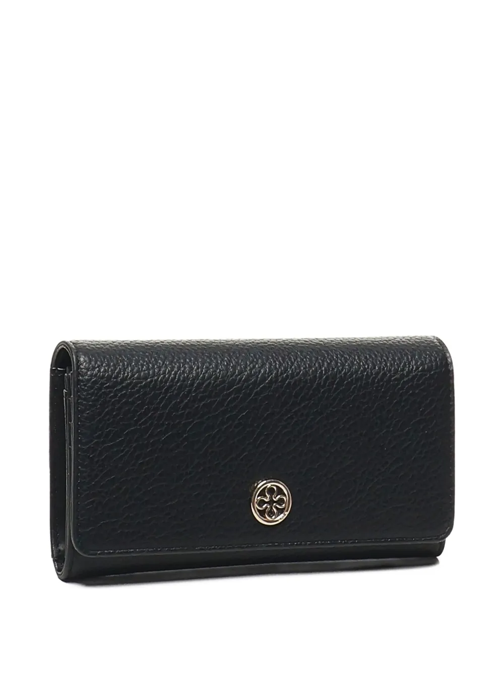 V73 Snap-closure Logo-plaque Wallet In Black