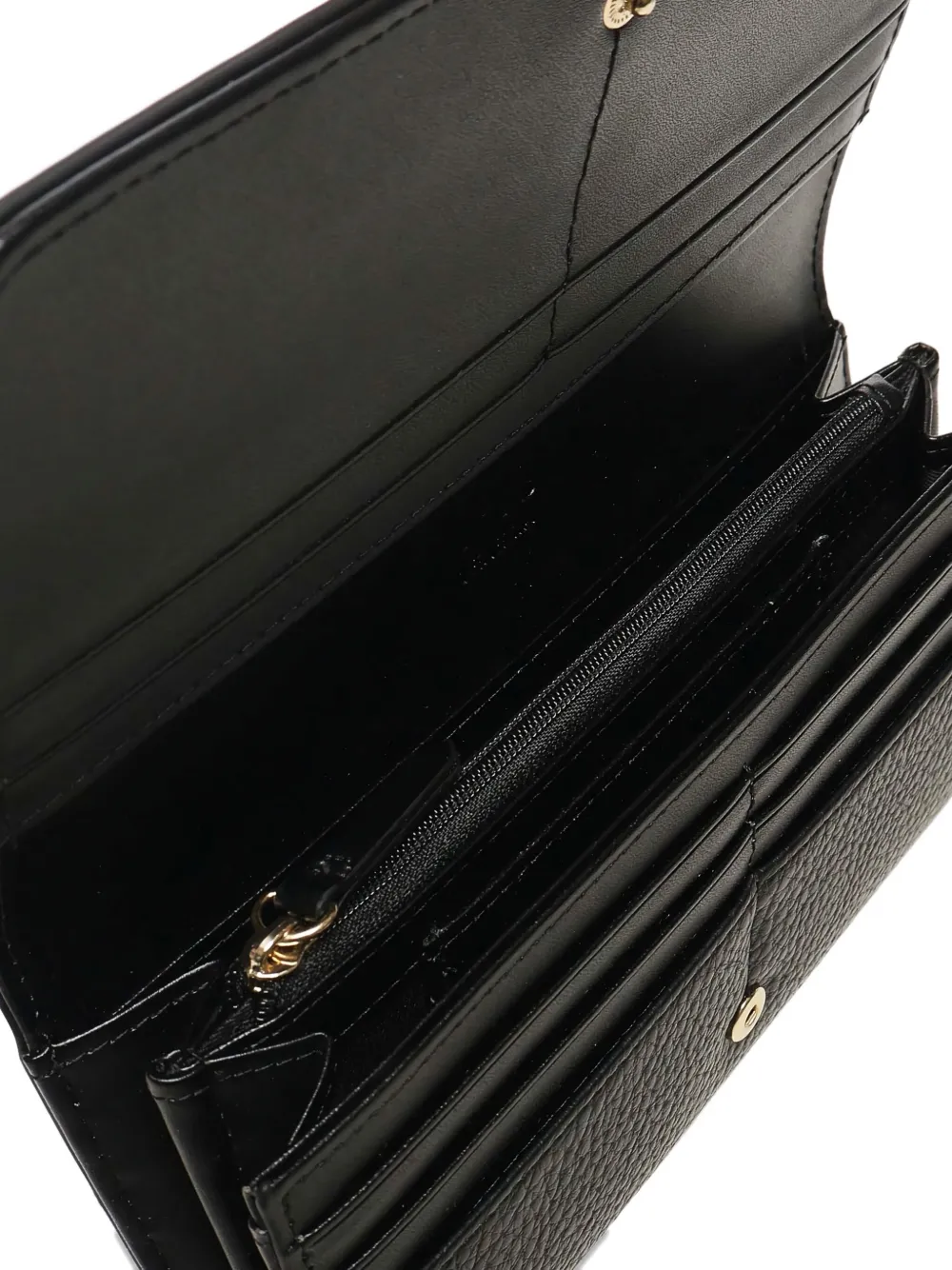 V73 Snap-closure Logo-plaque Wallet In Black