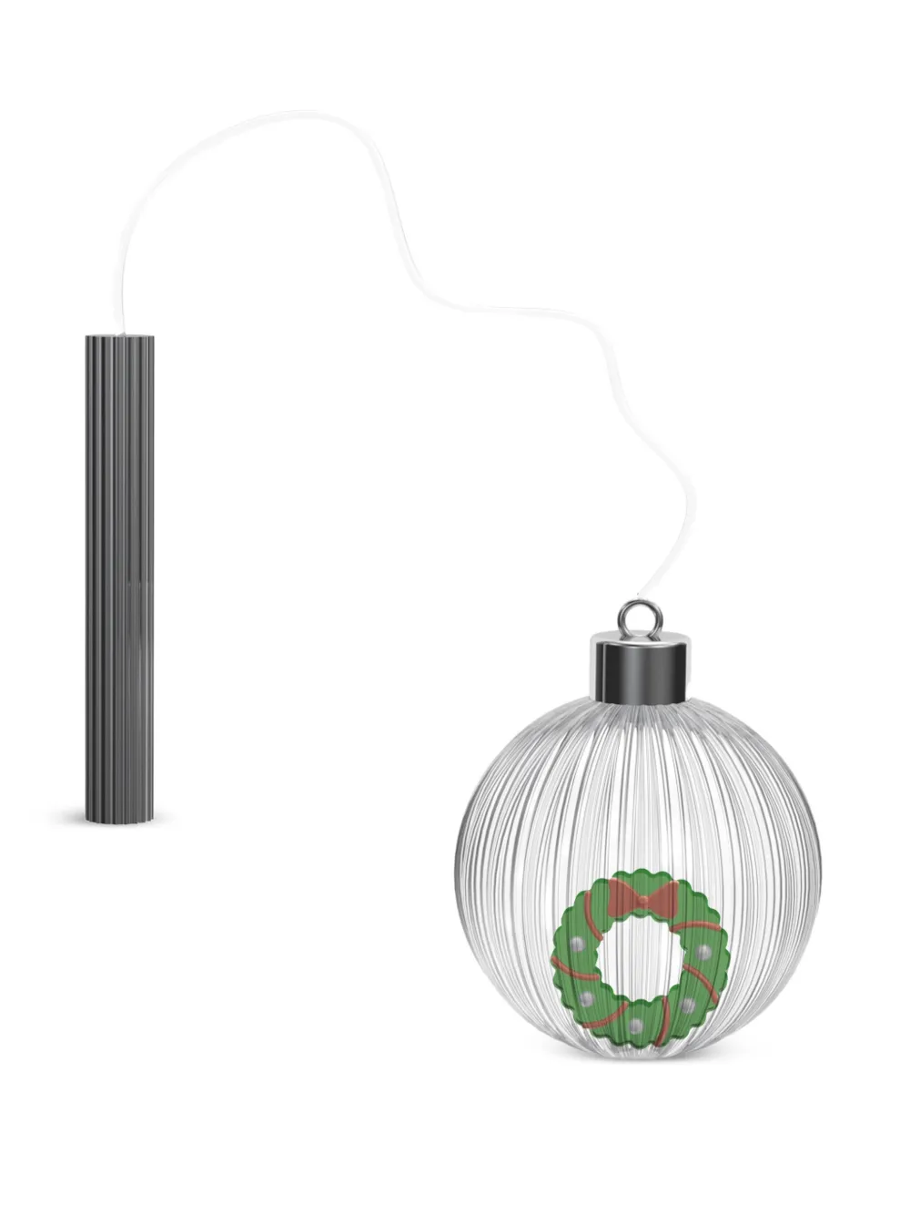 Ichendorf Milano wreath-design glass bauble | White | Image 1
