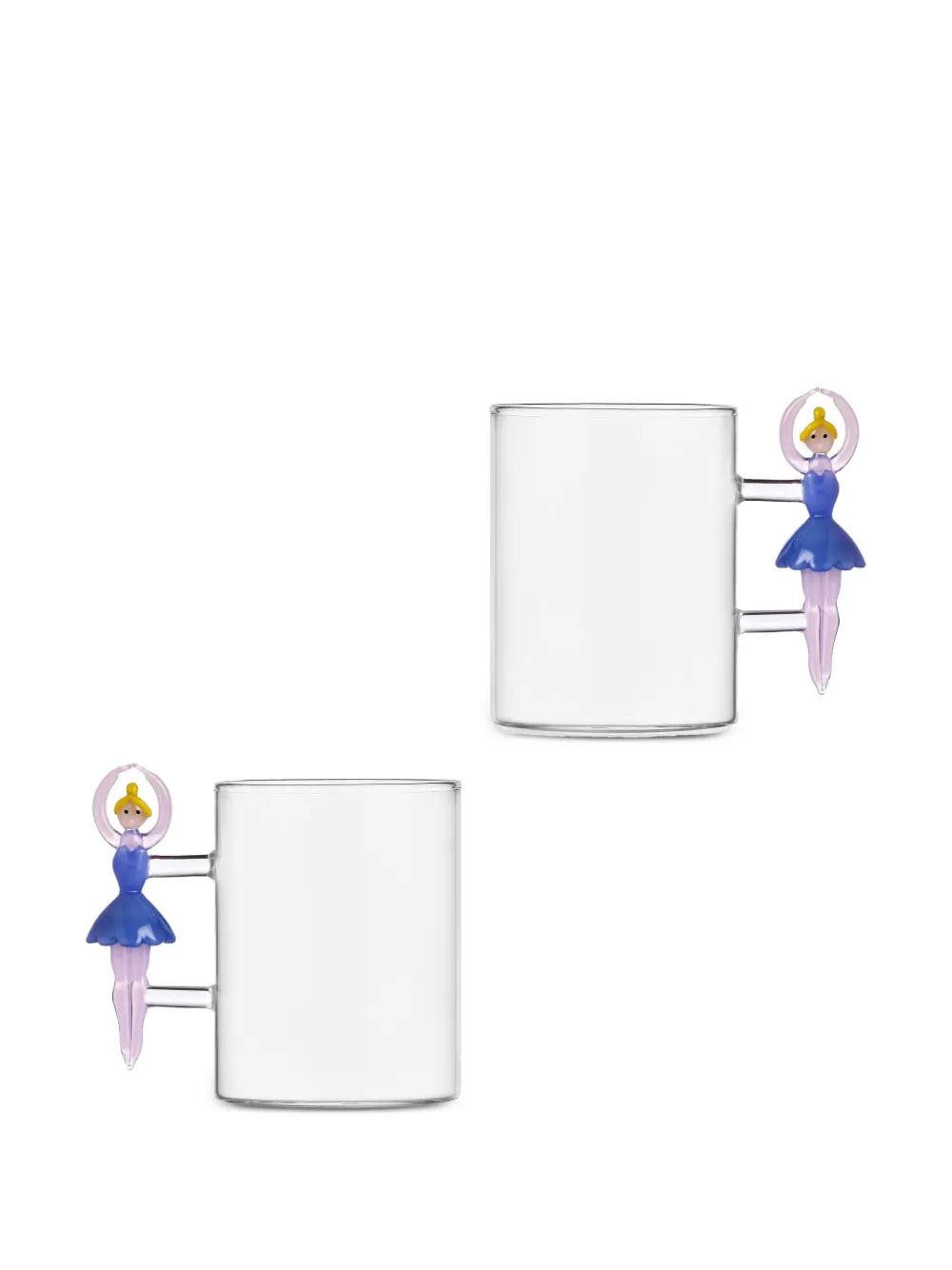 Ichendorf Milano Ballerina-handle Glass Mugs (set Of Two) In Multi