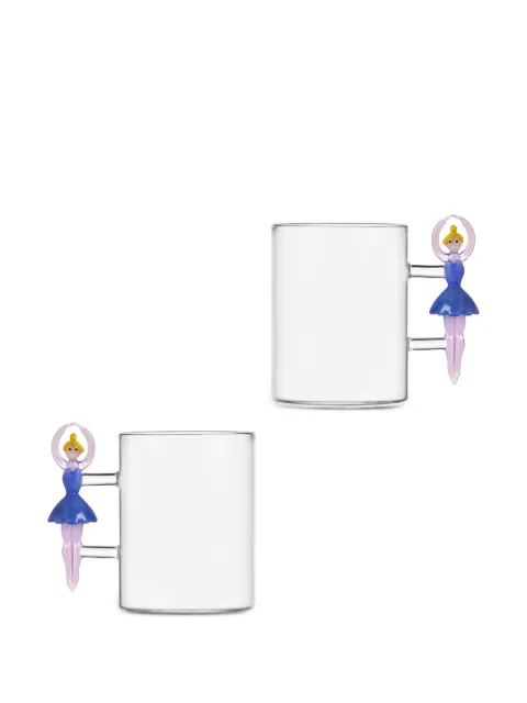Ichendorf Milano ballerina-handle glass mugs (set of two)