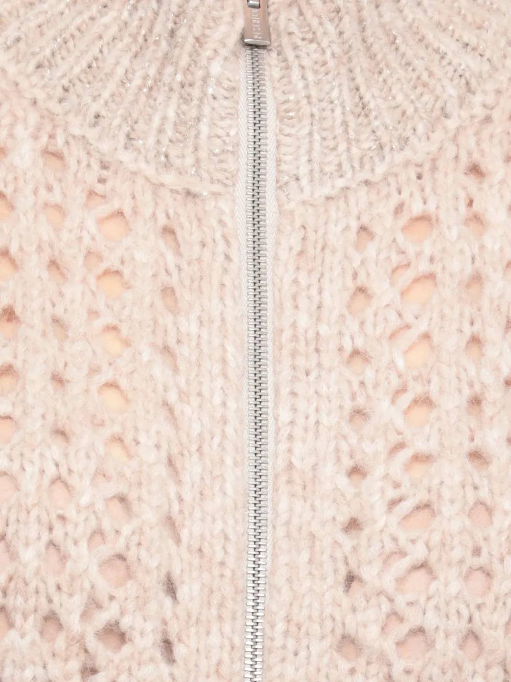 Peserico zip-up open-knit cardigan Beige