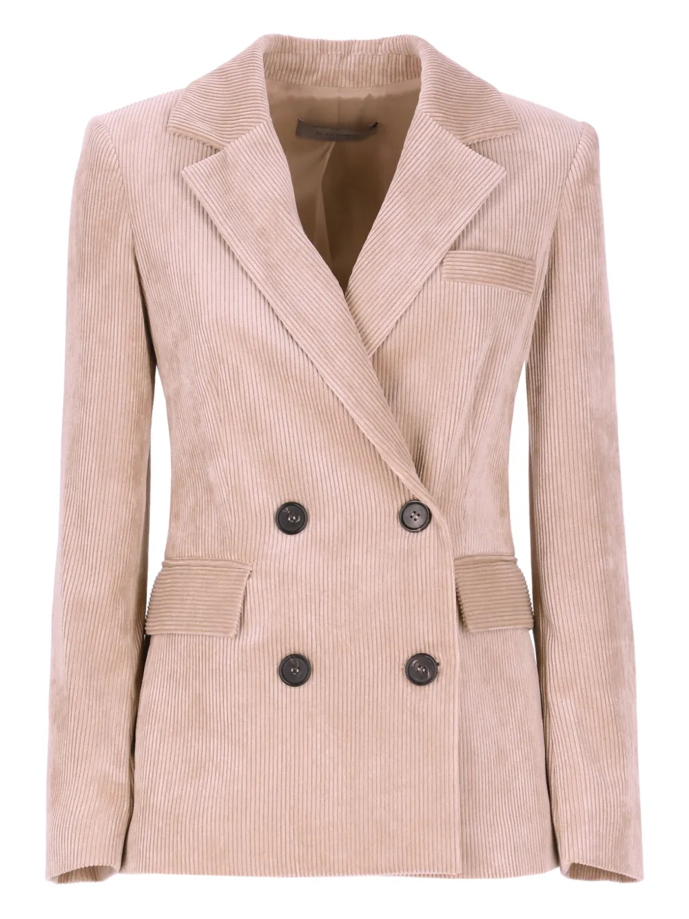 D.Exterior corduroy double-breasted blazer | Neutrals | Image 1