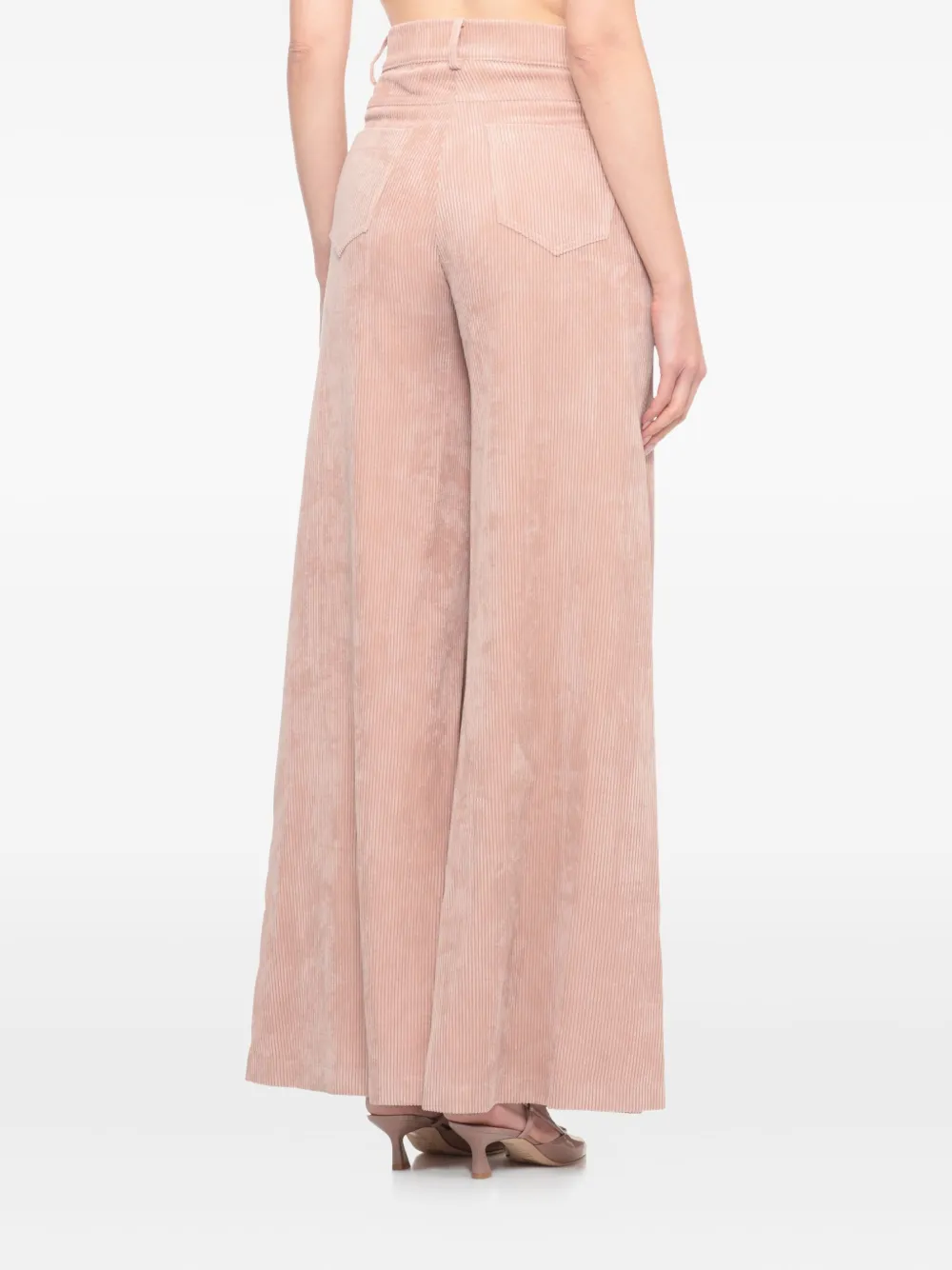 D Exterior Corduroy Palazzo Trousers In Pink