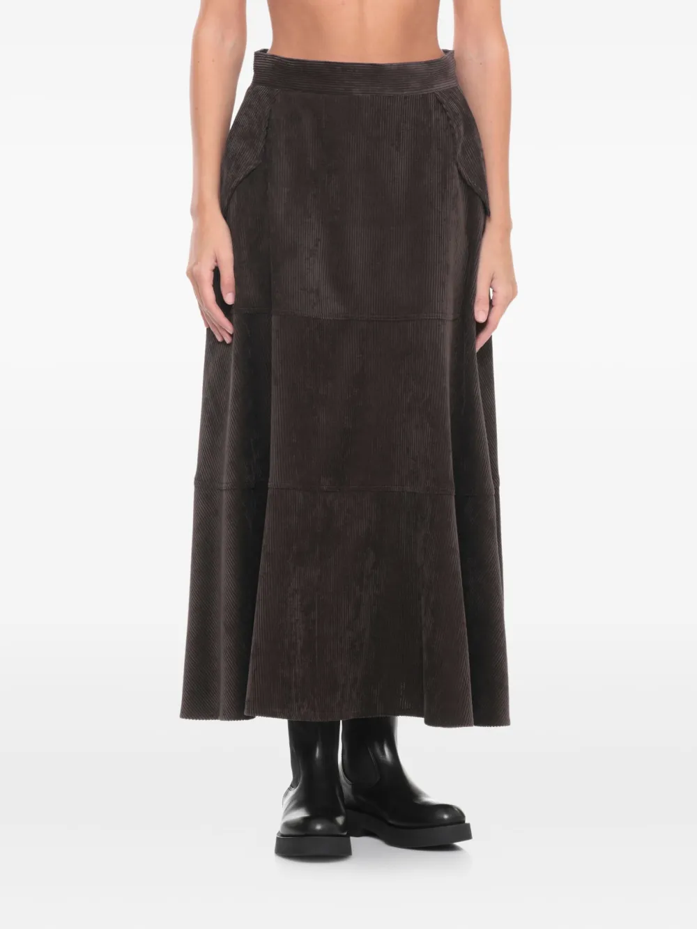D.Exterior corduroy midi skirt | Brown | Image 1