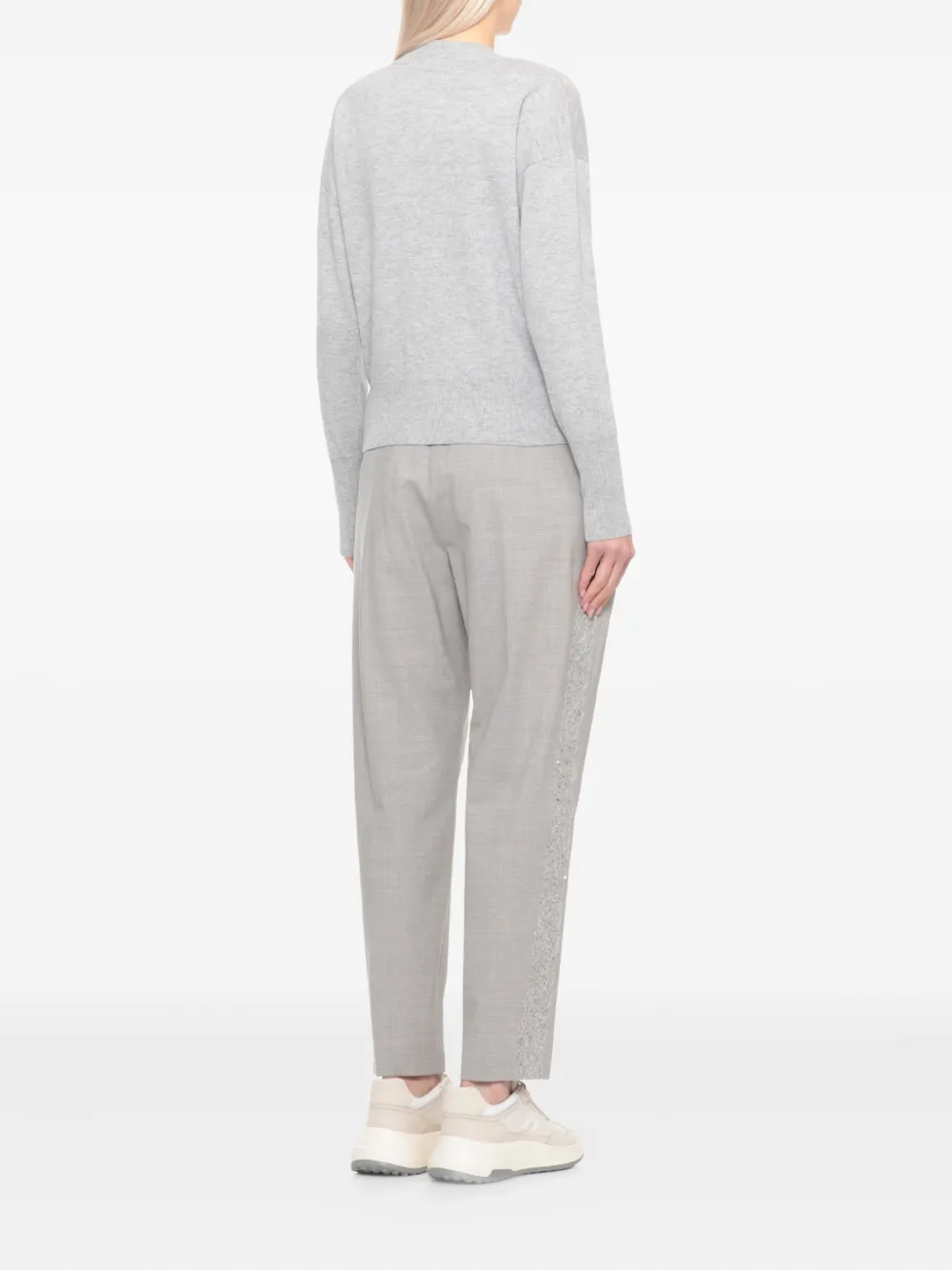 Peserico argyle sweater Grijs