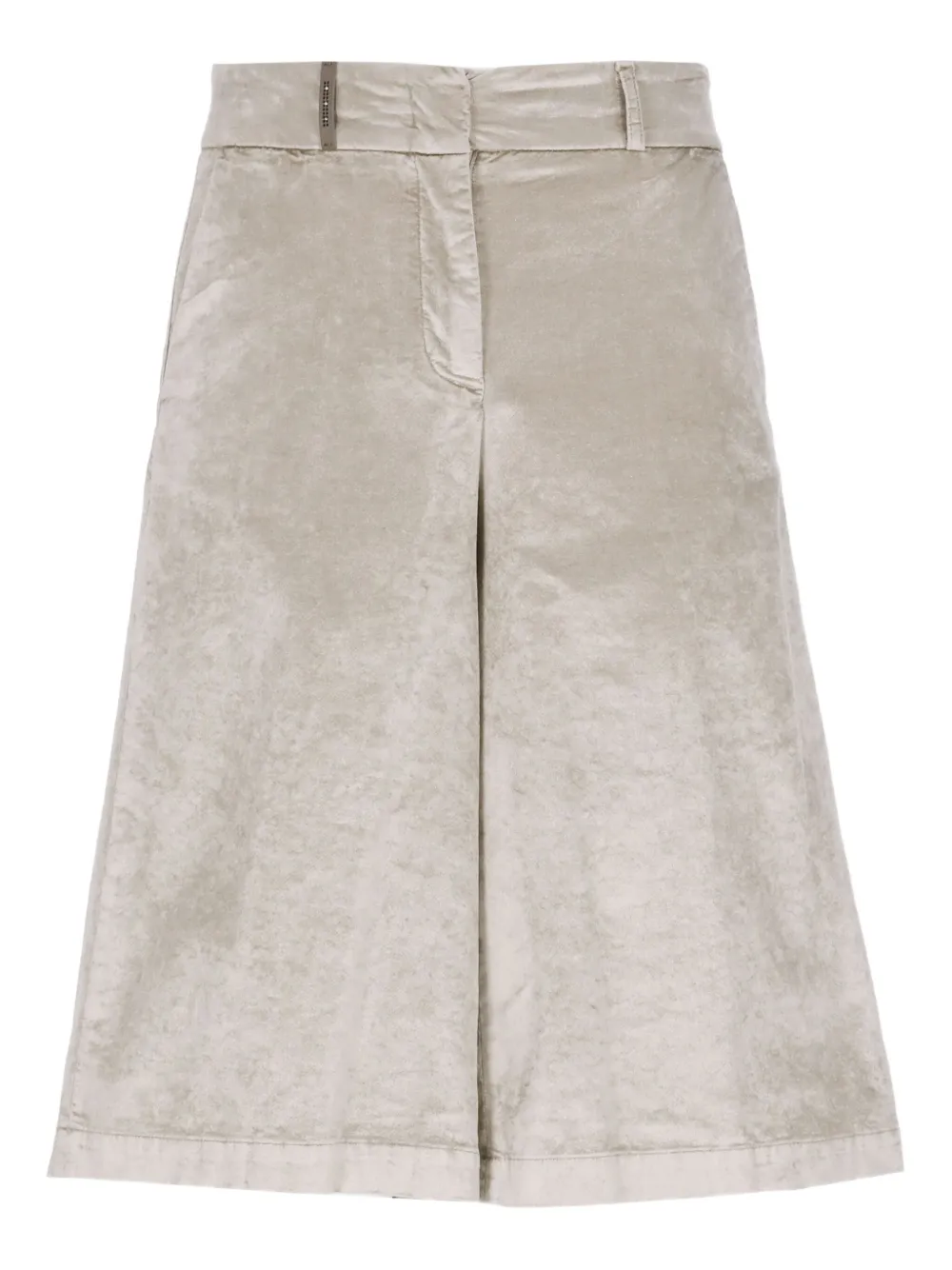 Peserico Wide Leg Trousers Leather Detail In Neutral