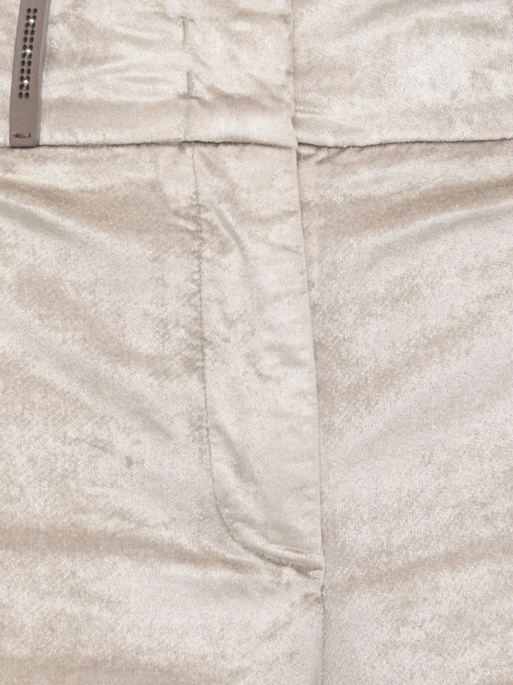 Peserico Wide Leg Trousers Leather Detail In Neutral