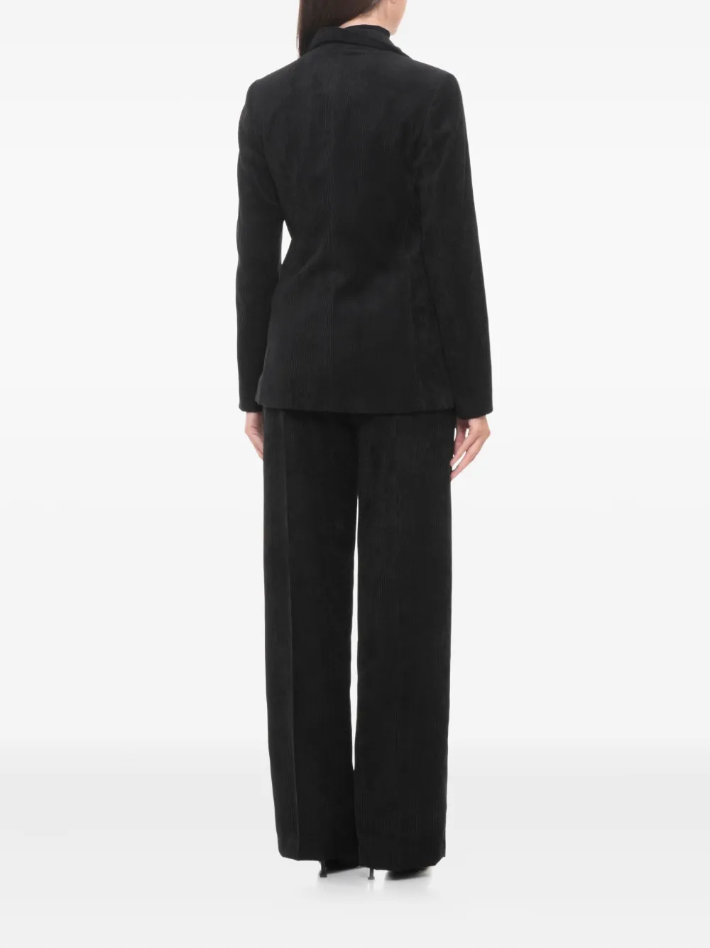 D Exterior Corduroy Welt-pocket Blazer In Black