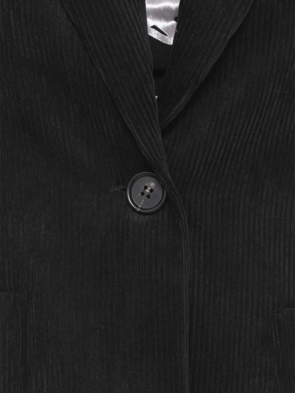 D Exterior Corduroy Welt-pocket Blazer In Black