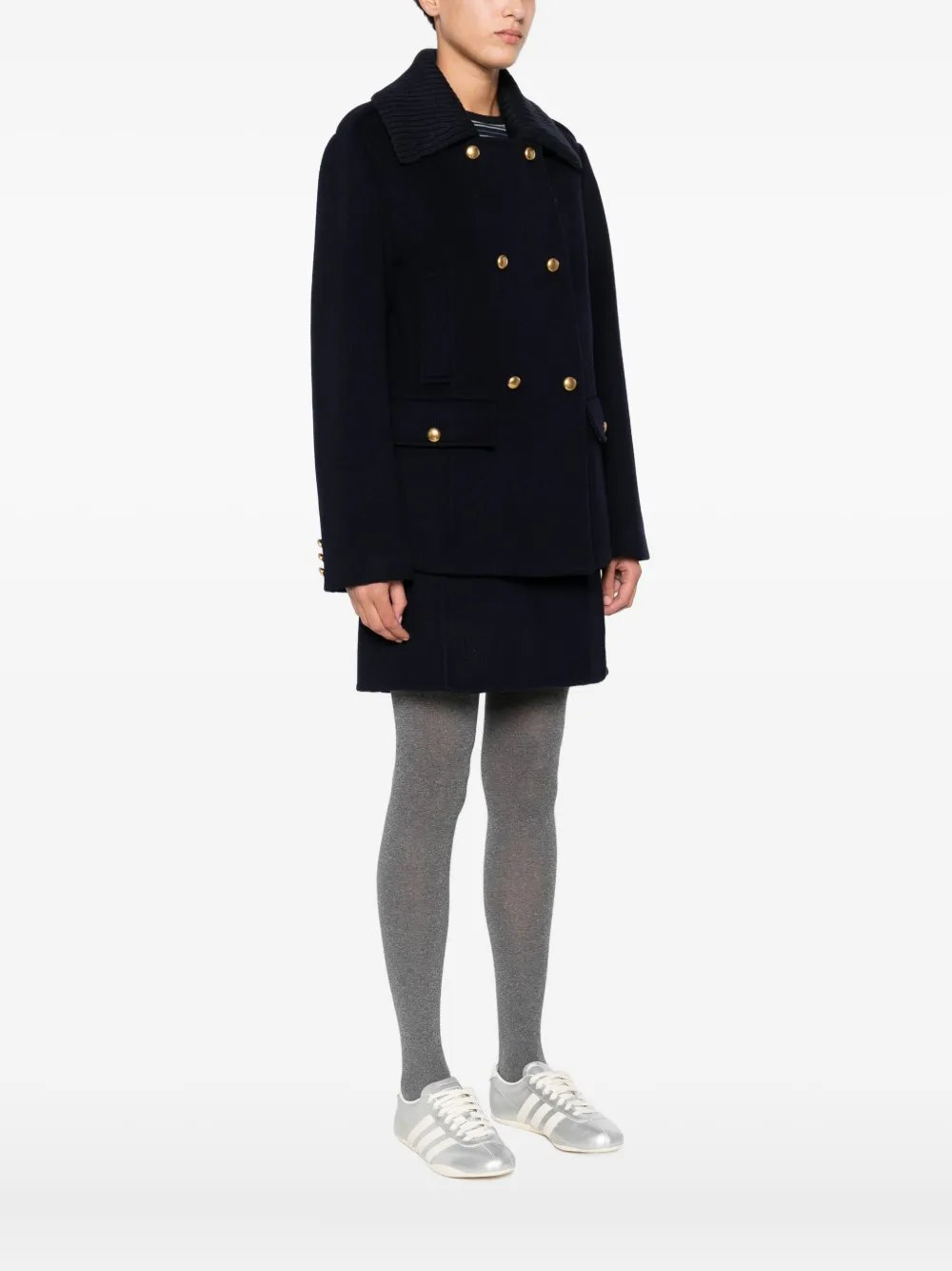 P.A.R.O.S.H. Sailorjas met dubbele rij gouden knopen Blauw