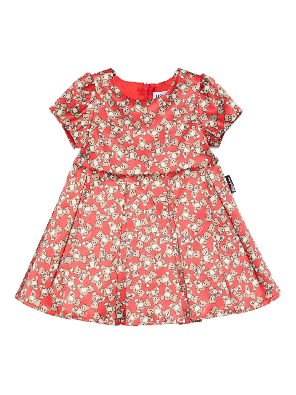 Moschino Kids Teddy-print dress - レッド Moschino Kids Teddy-print dress - レッド