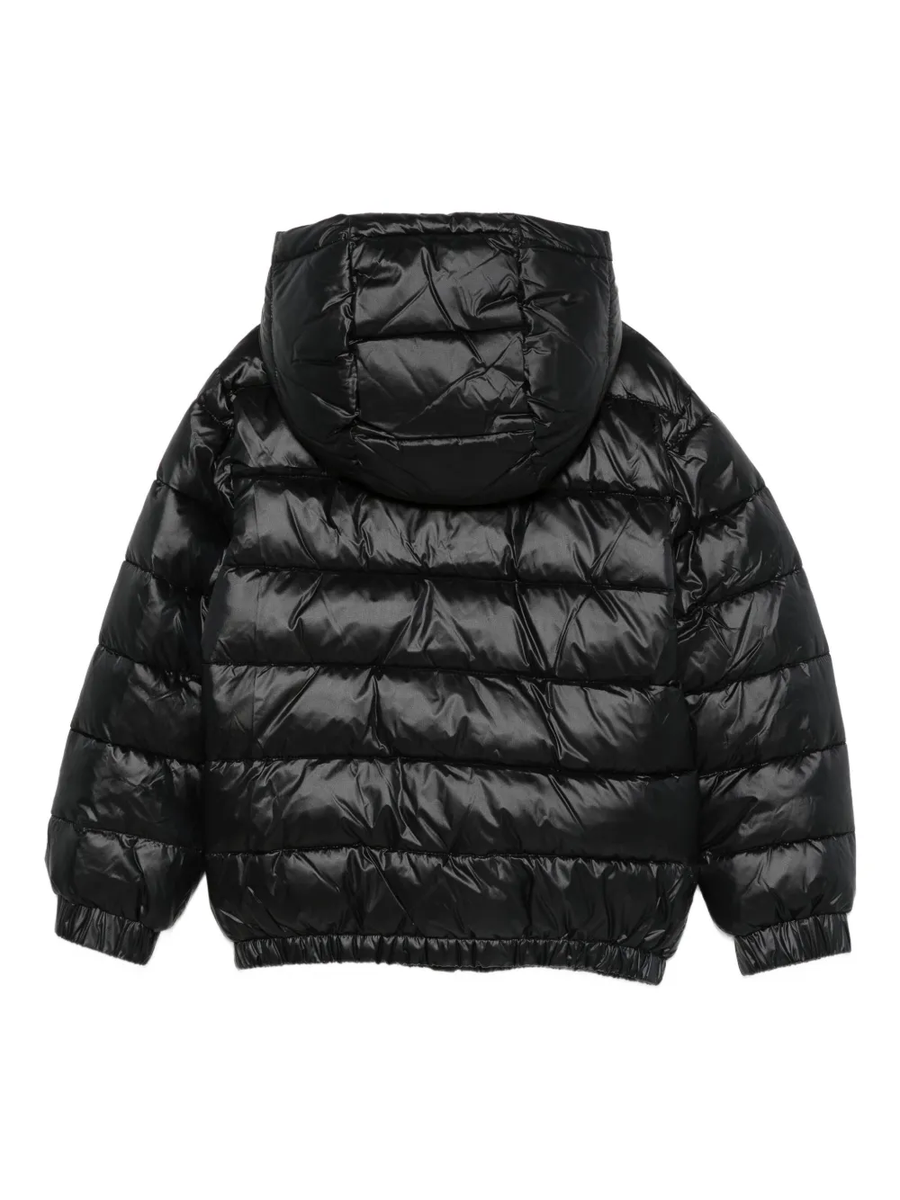 Moschino Kids Gewatteerd jack met logoprint Zwart