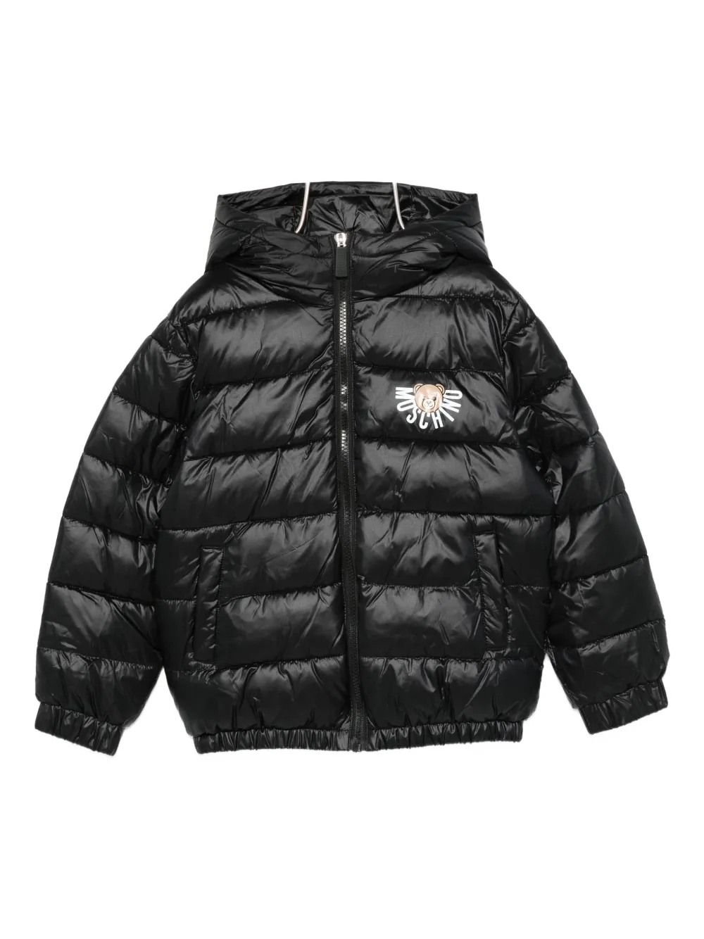 Moschino Kids logo-print padded jacket - ブラック Moschino Kids logo-print padded jacket - ブラック