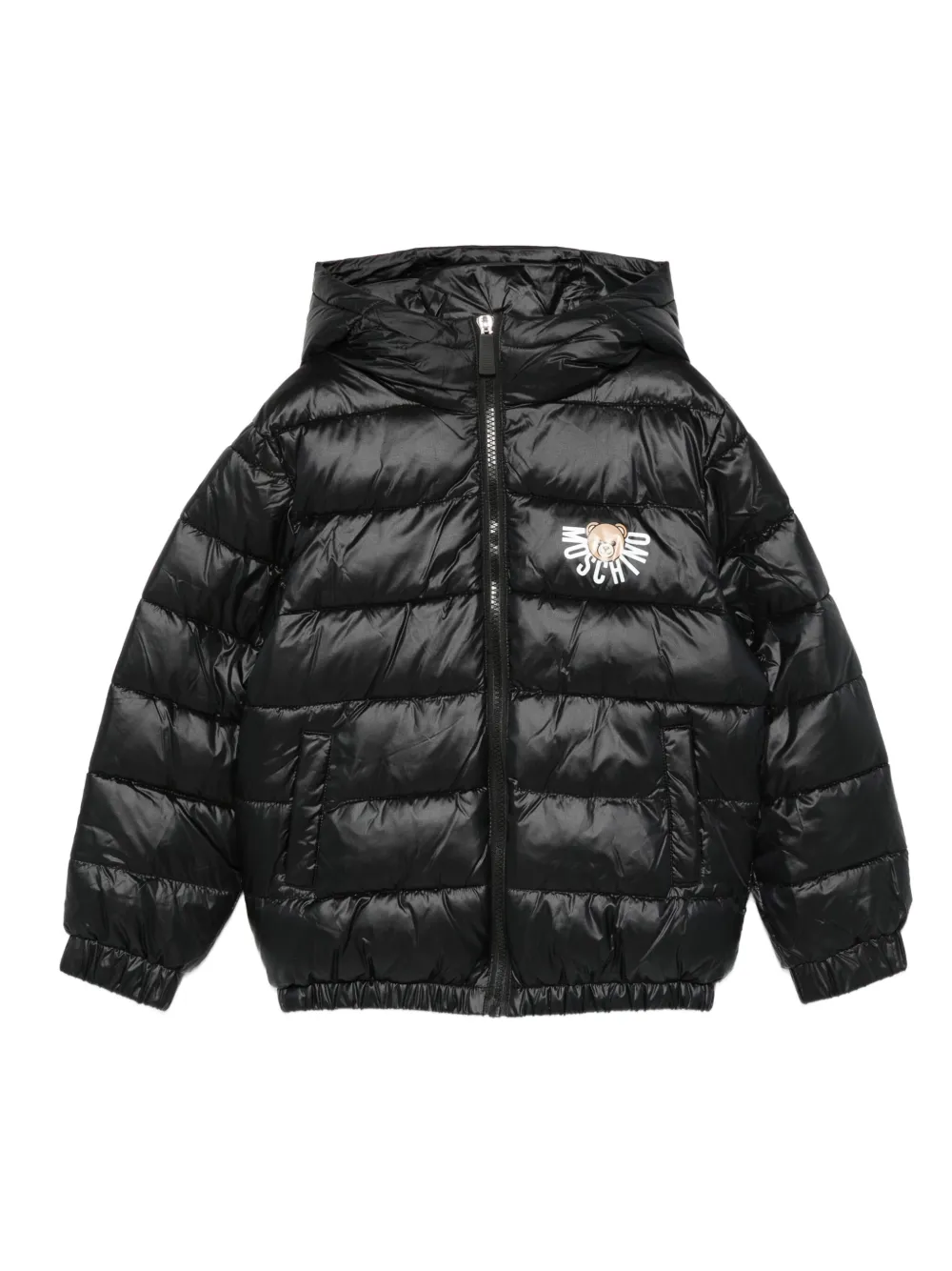 Moschino Kids logo-print padded jacket Zwart