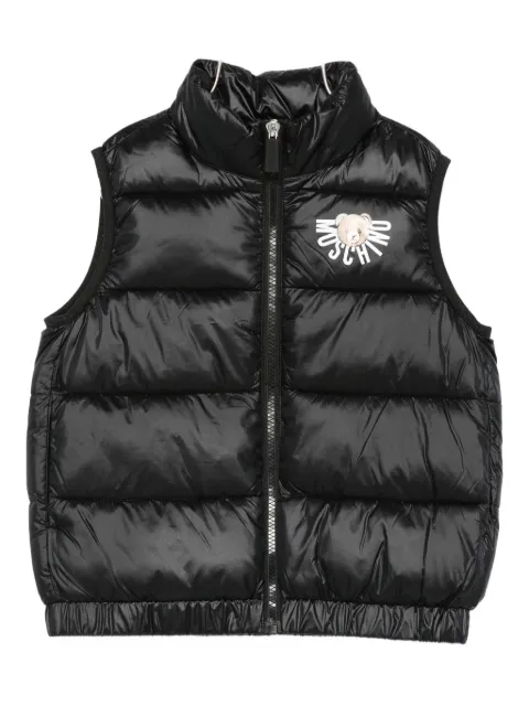 Moschino Kids gilet matelassé à logo
