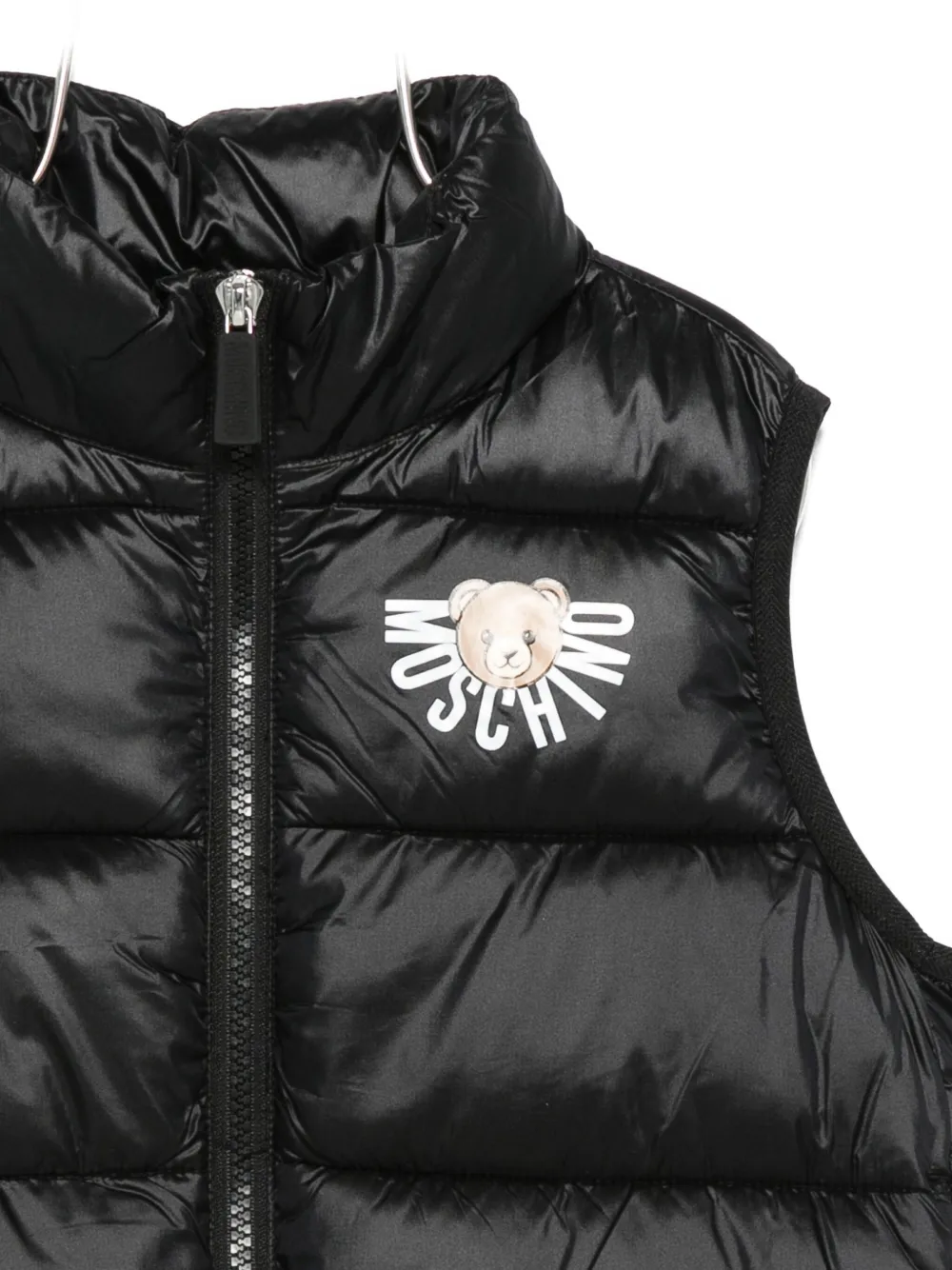 Moschino Kids Gewatteerde bodywarmer met logodetail Zwart