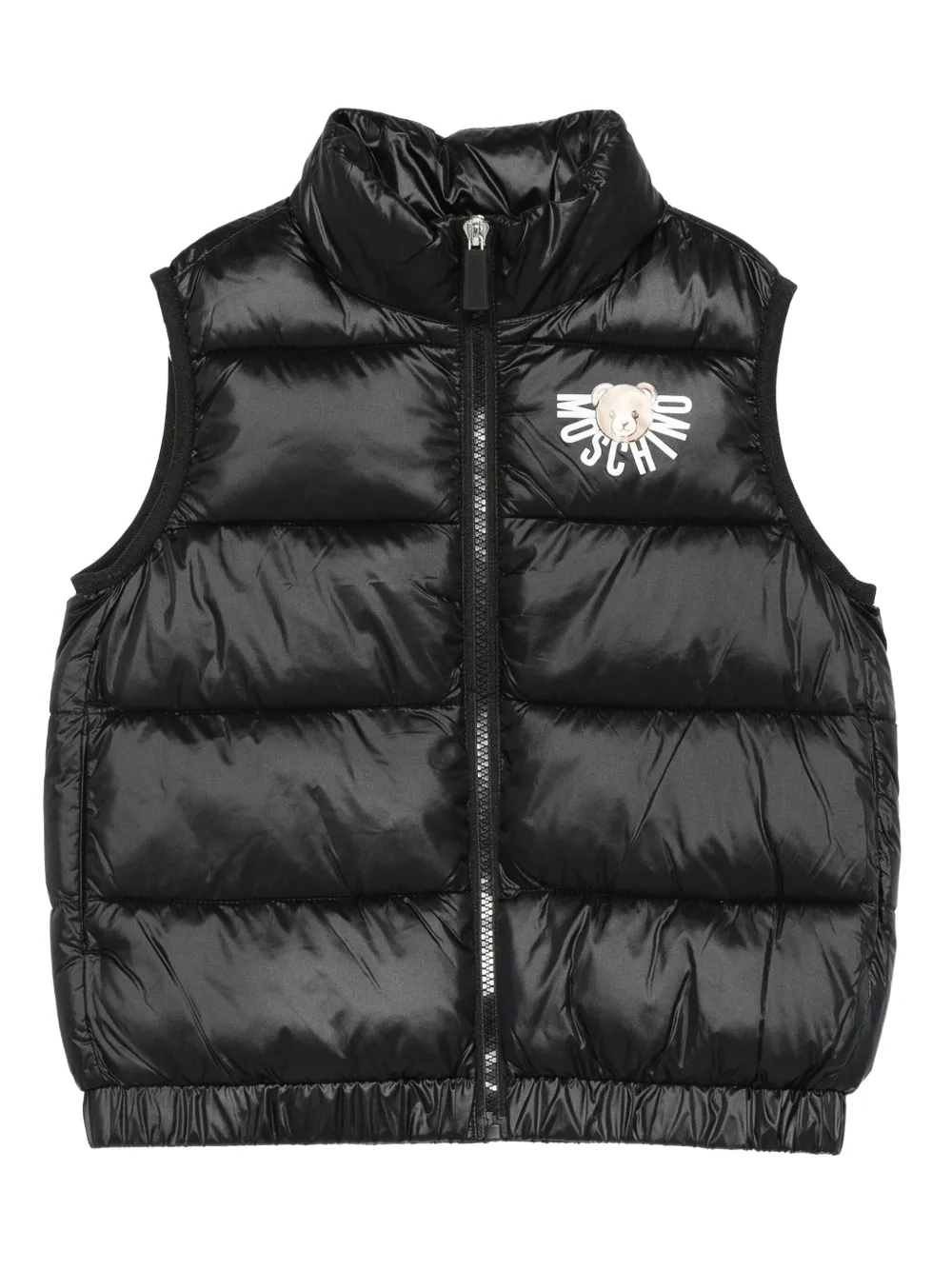 Moschino Kids quilted logo-detail gilet Zwart