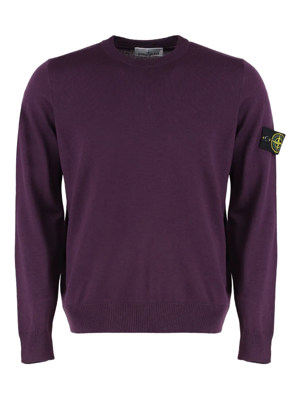 Stone Island crew-neck virgin-wool sweater Paars