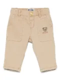 Moschino Kids teddy-embroidered trousers - Neutrals