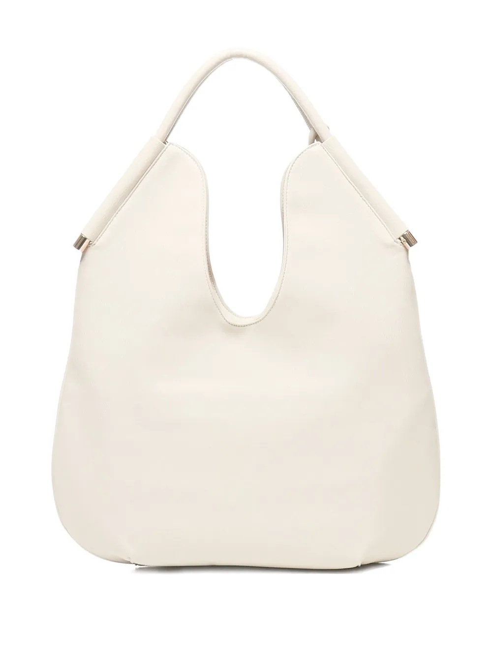 V73 Curved-handle Tote Bag In White