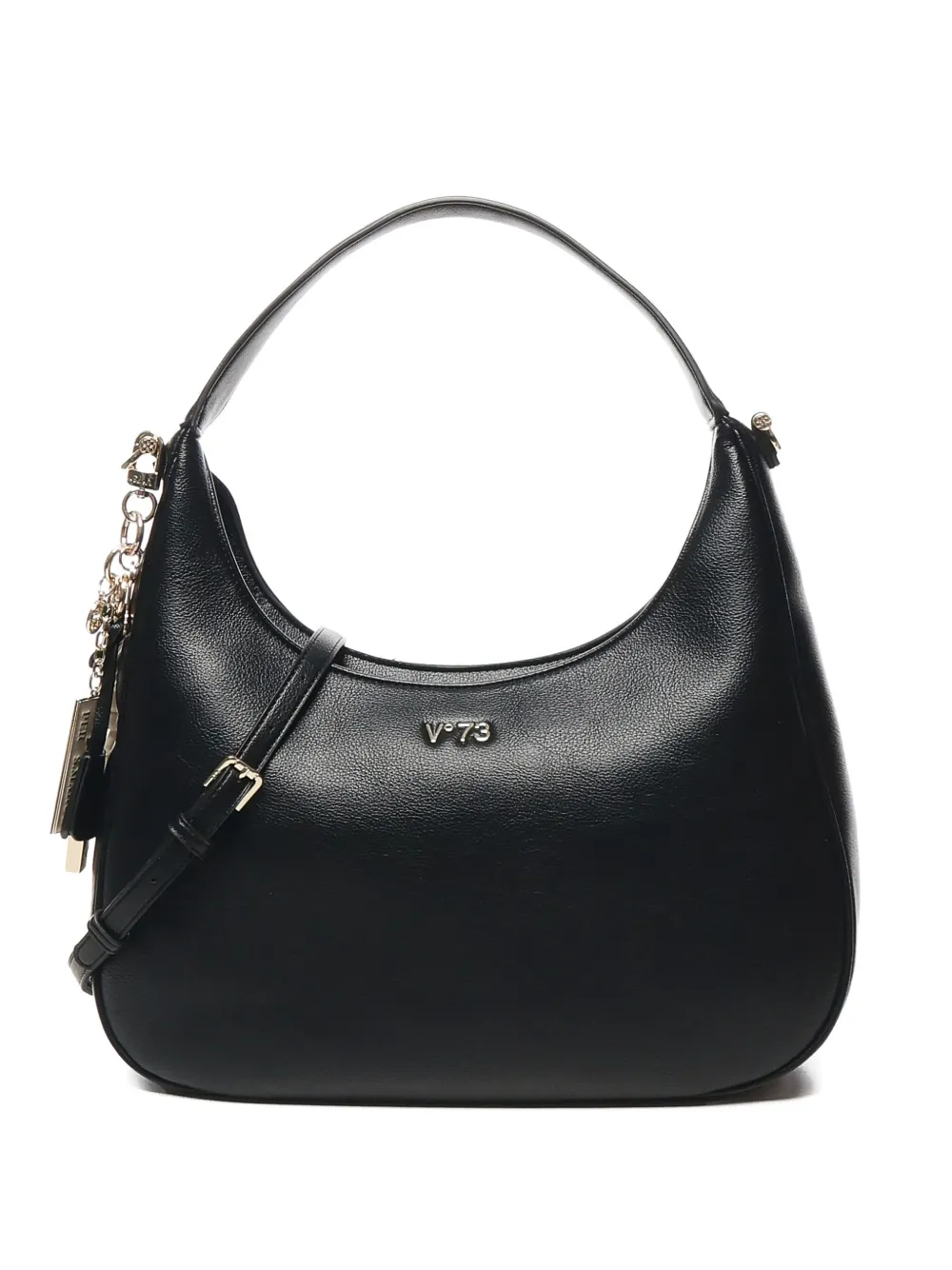 V73 Crescent Charms Shoulder Bag In Black