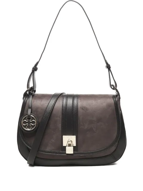 V°73 curved-flap logo shoulder bag
