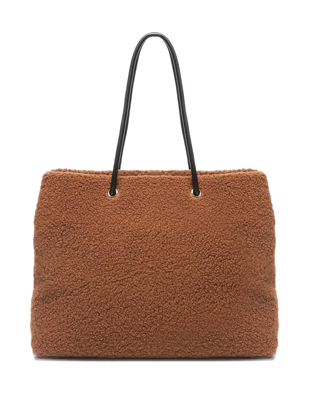 V73 Teddy-textured Tote Bag In Brown