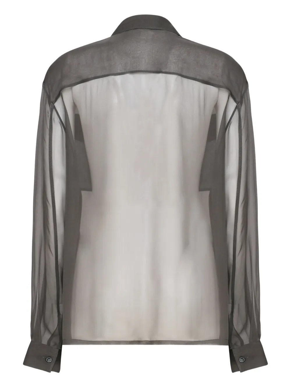 Saint Laurent pointed-collar flap-pocket shirt - Grijs