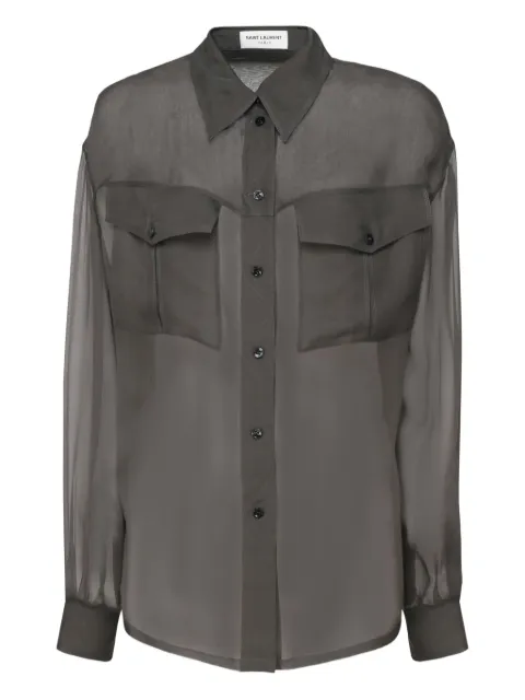Saint Laurent camisa con bolsillos y solapa