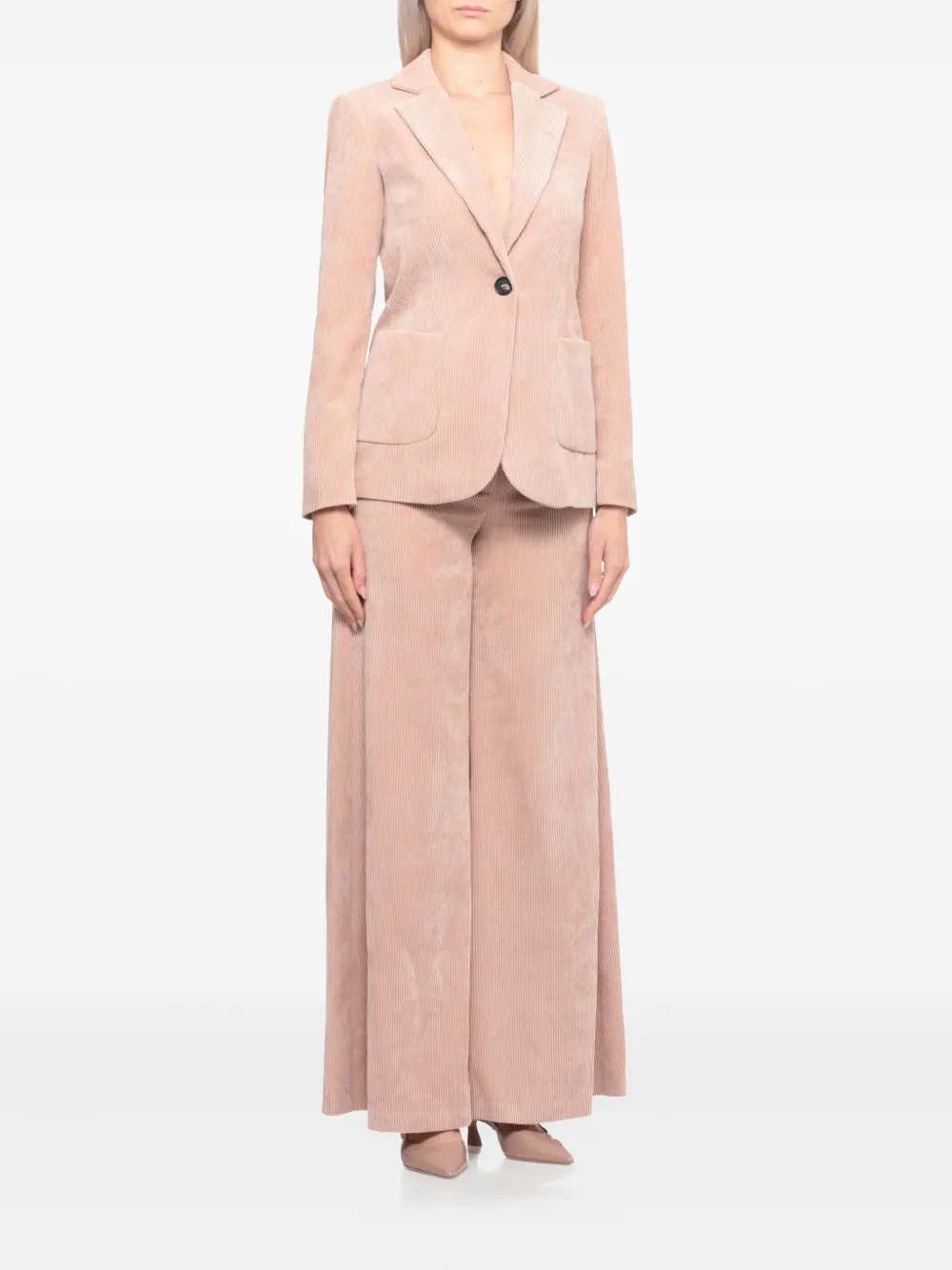 D.Exterior Ribfluwelen blazer met paspelzak Roze