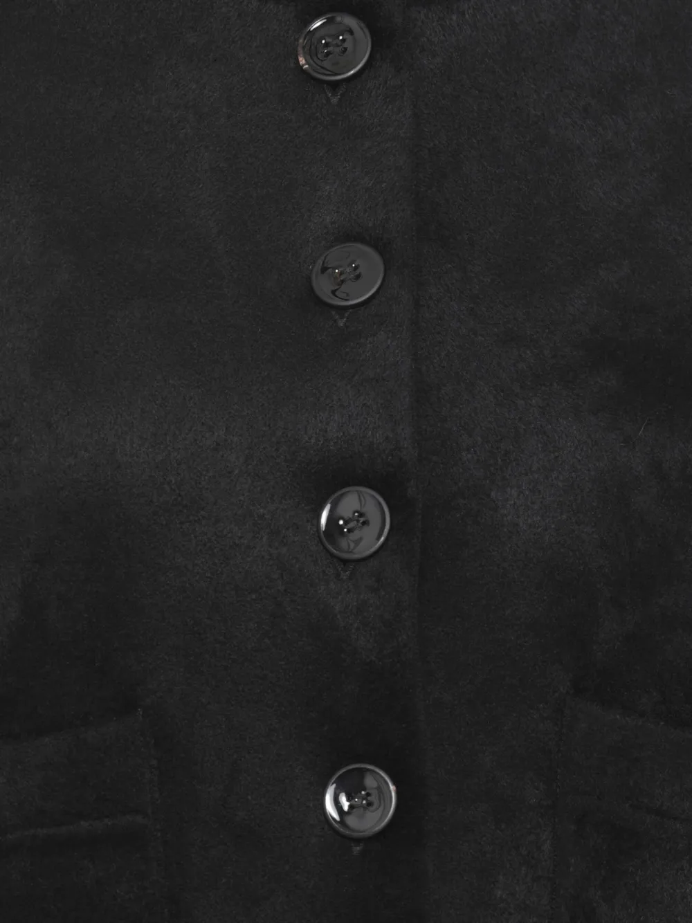 D.Exterior Vest met opgestikte zak met knoop Zwart