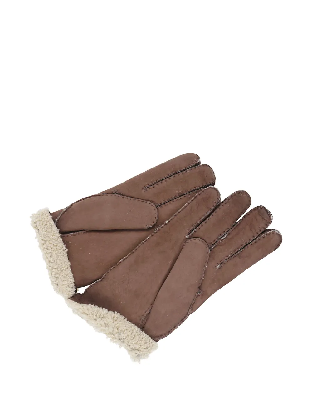 Eleventy leather shearling gloves - Bruin