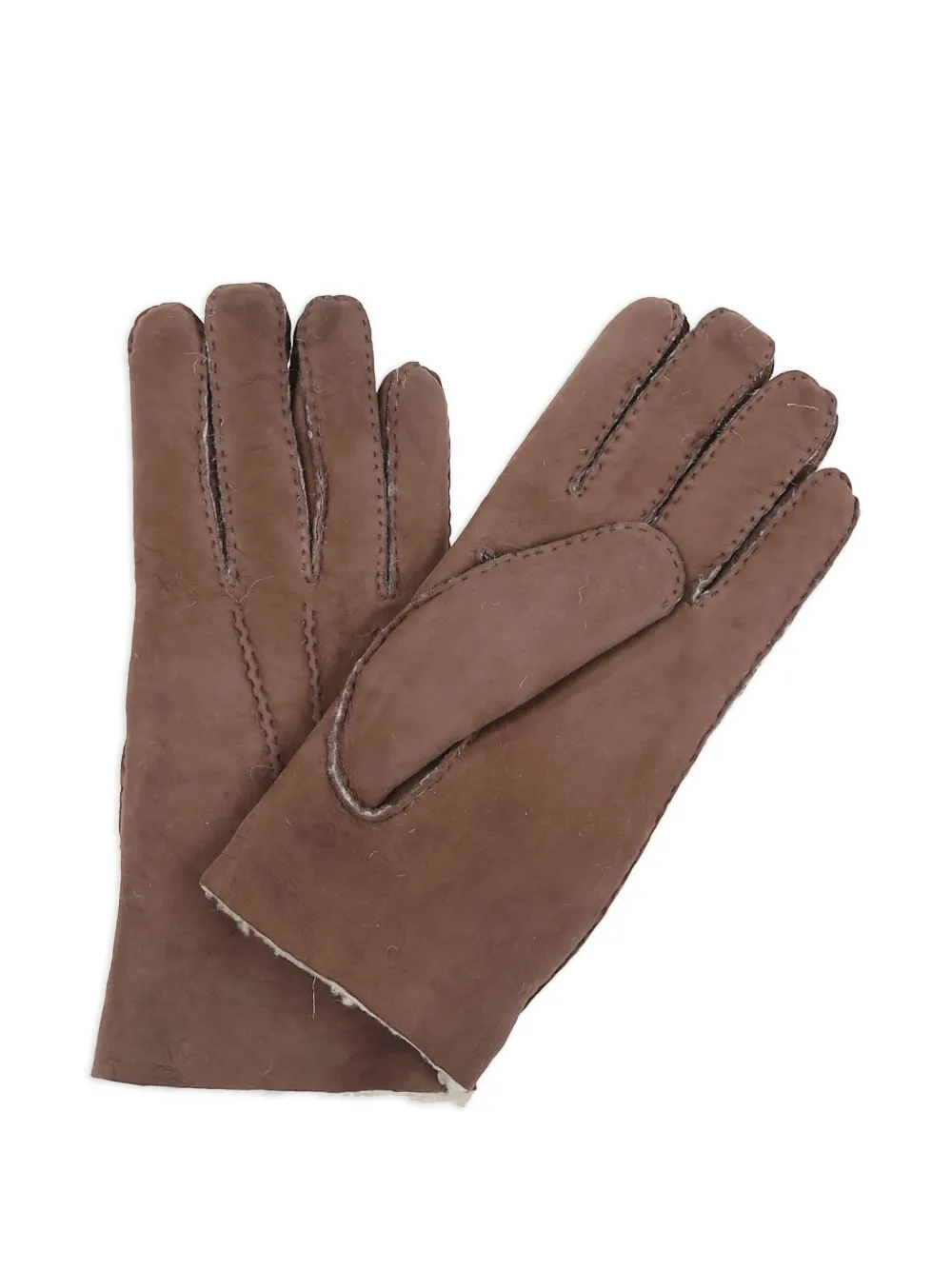 Eleventy leather shearling gloves | Brown | Image 1