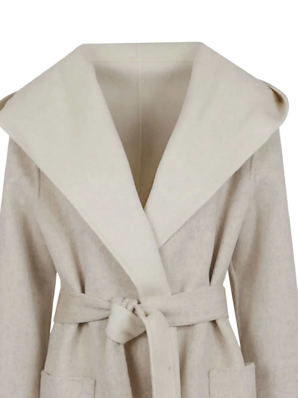  P.a.r.o.s.h. Hooded Belted Coat - Neutrals 