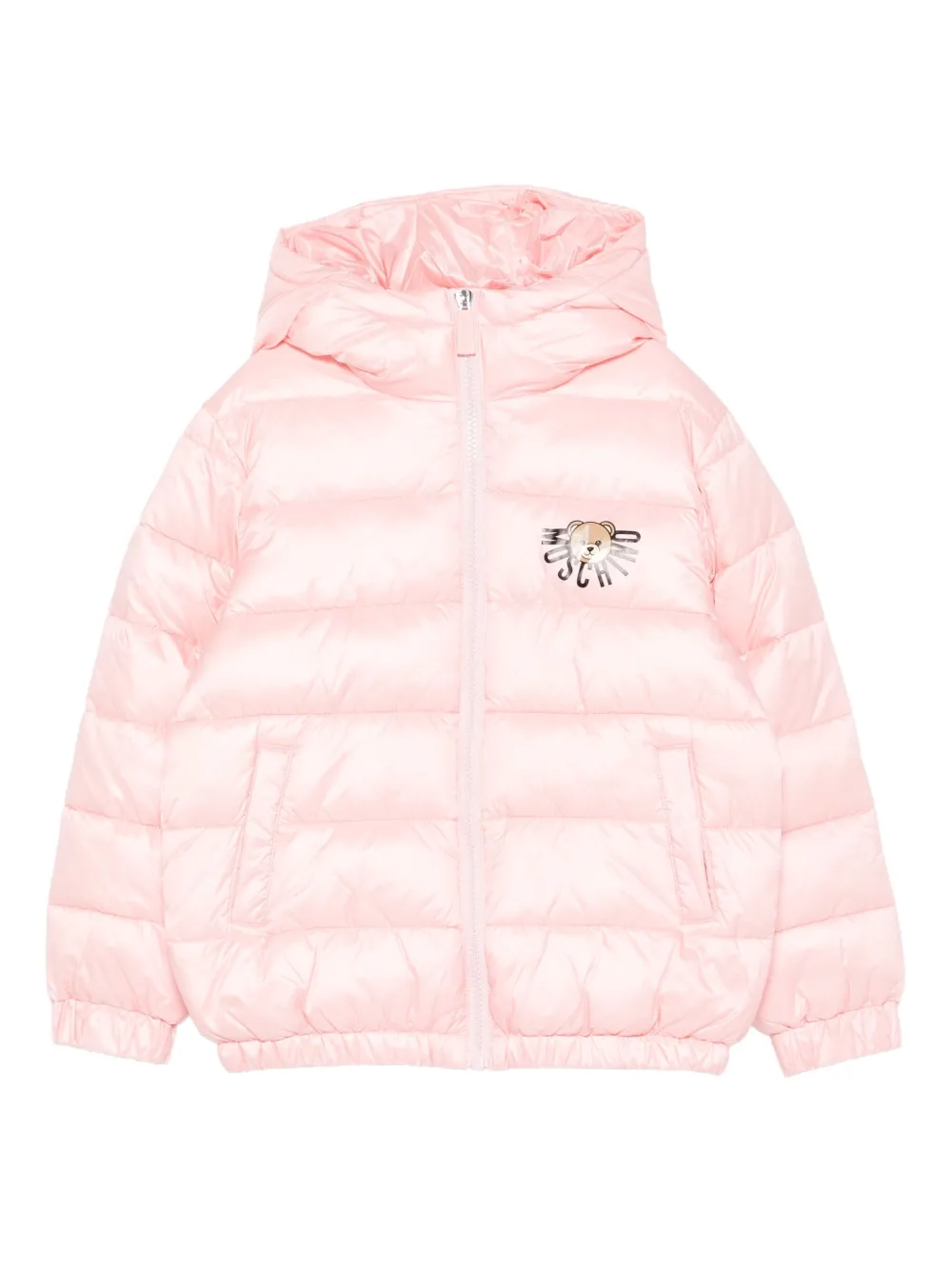 Moschino Kids logo-print padded jacket Roze