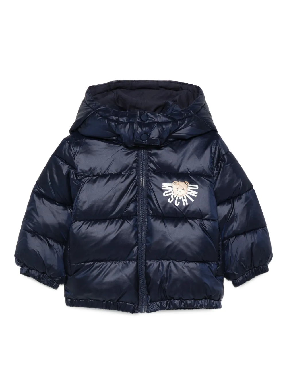 Moschino Kids logo-print padded jacket Blauw