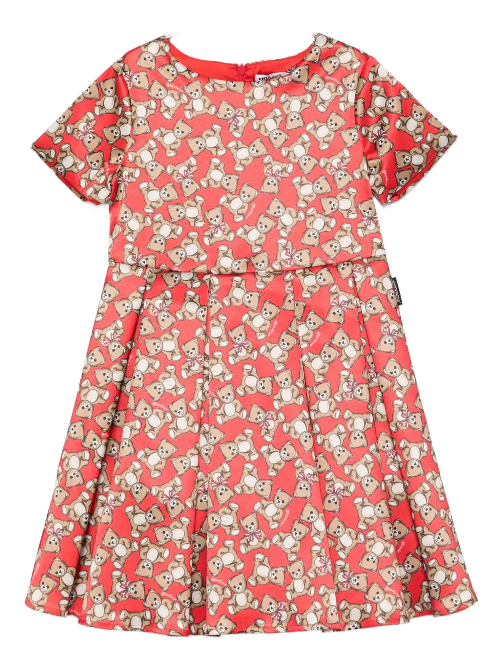 Moschino Kids Teddy-print dress - レッド Moschino Kids Teddy-print dress - レッド