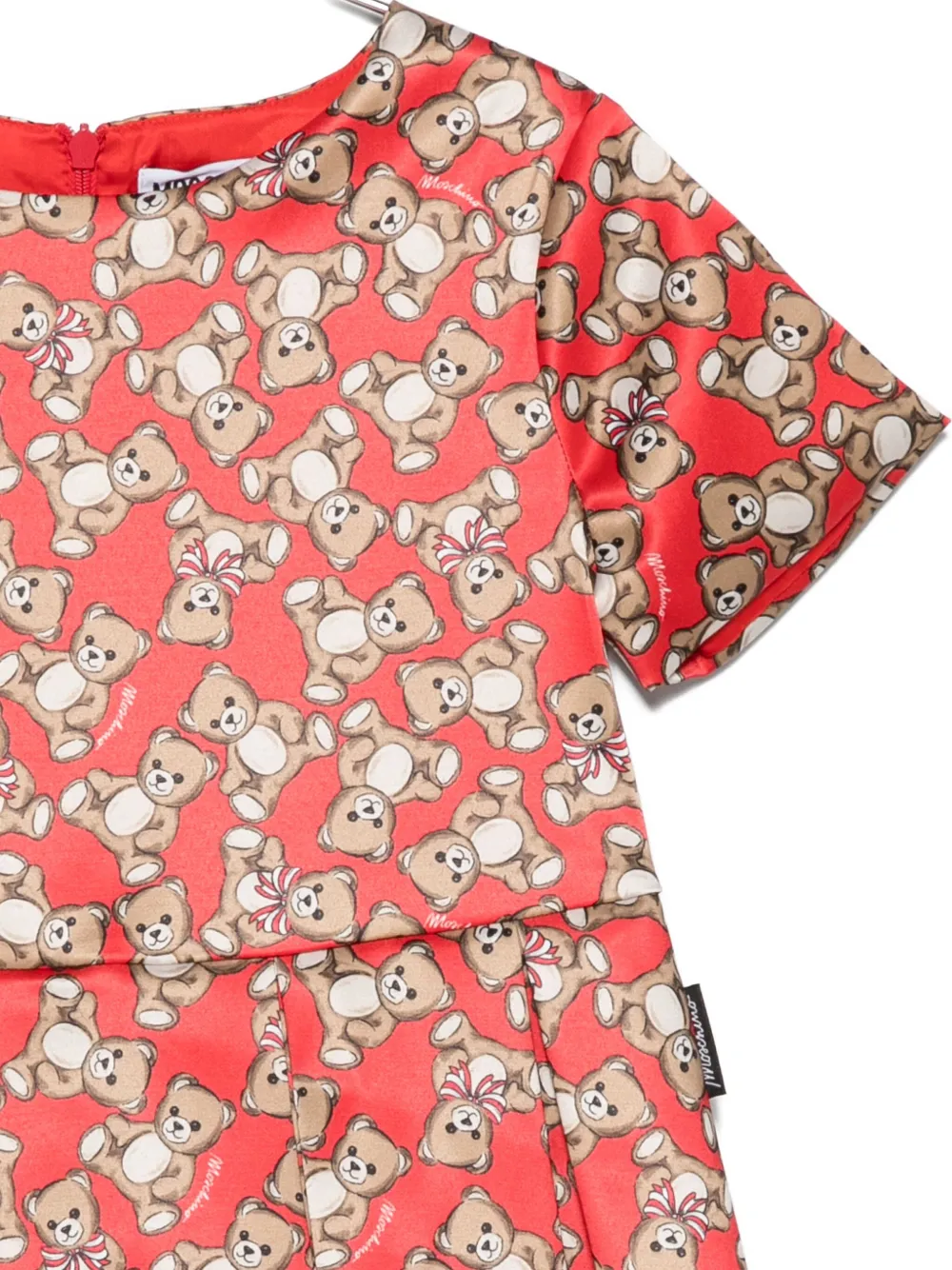 Moschino Kids Jurk met Teddy-print Rood
