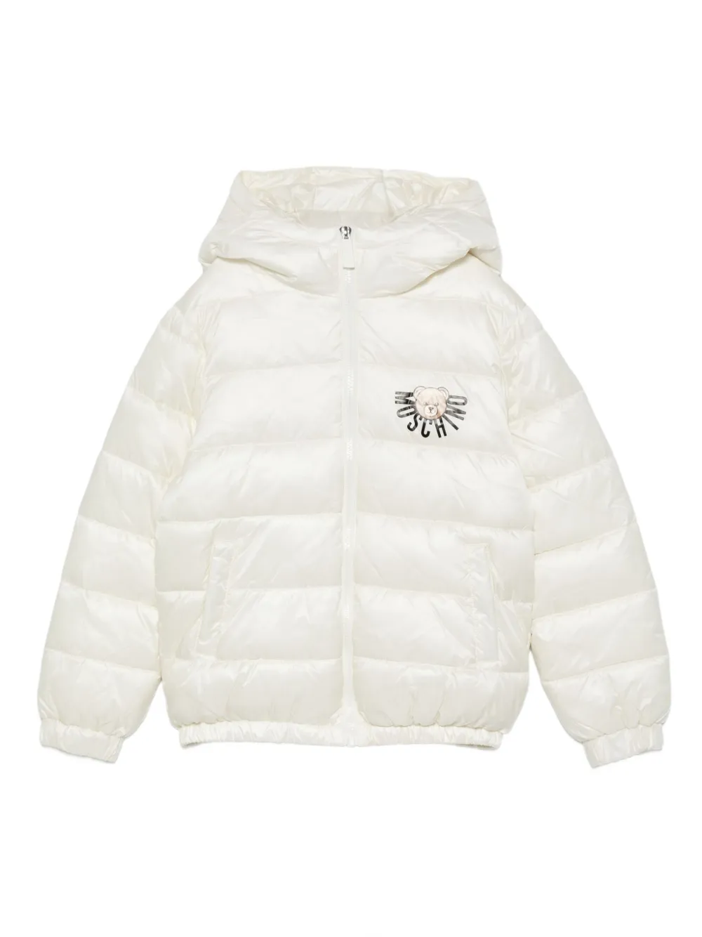Moschino Kids logo-detail padded jacket Wit