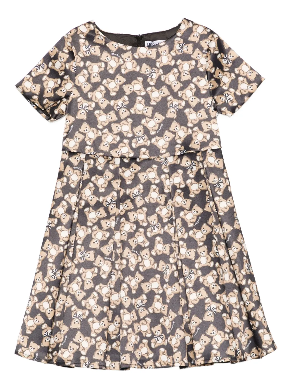 Moschino Kids Teddy-print dress - ブラック Moschino Kids Teddy-print dress - ブラック