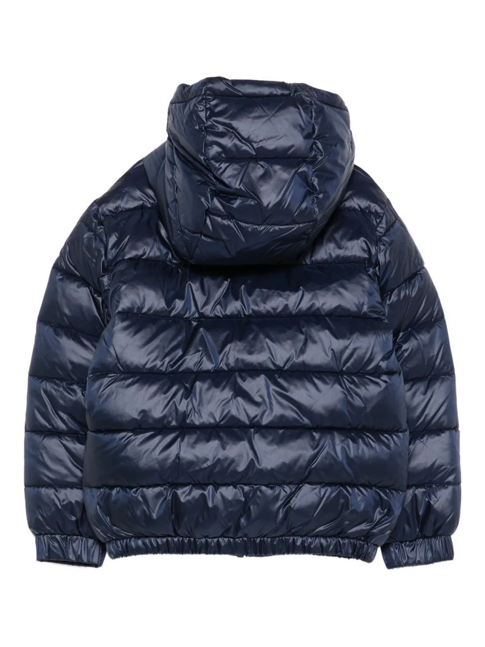 Moschino Kids Gewatteerd jack met logoprint Blauw