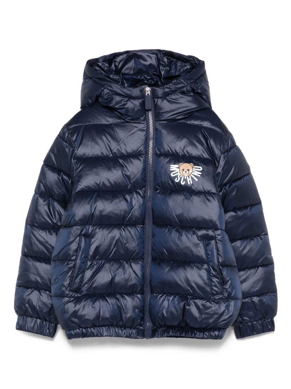 Moschino Kids logo-print padded jacket Blauw