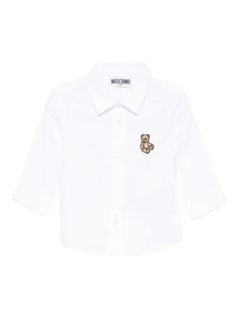 Moschino Kids Teddy-embroidered cotton shirt
