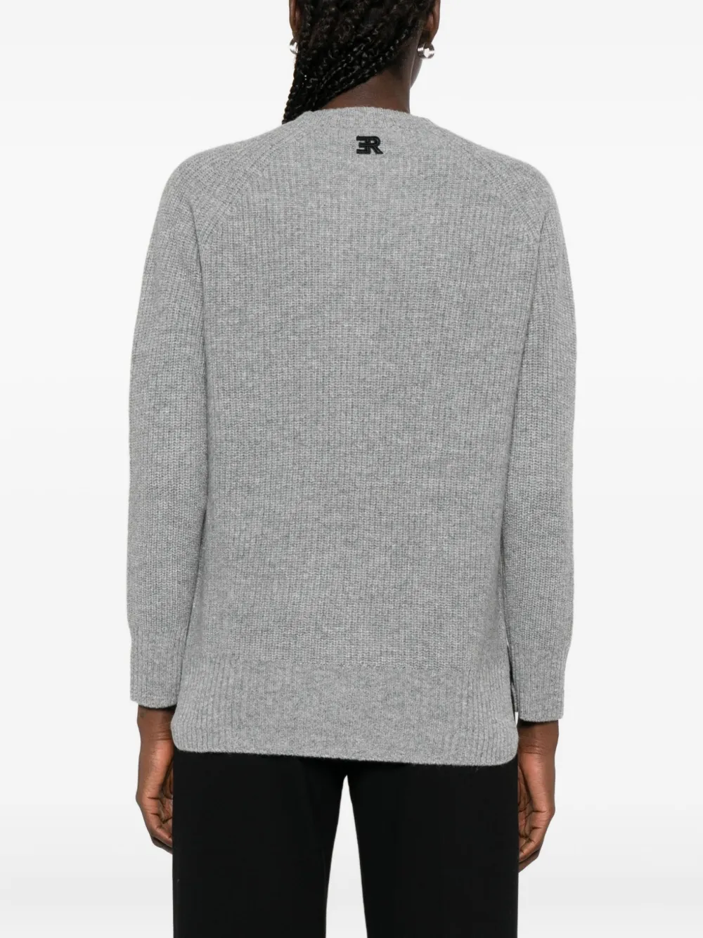 Ermanno Firenze Sequin-embellished Lace-panel Sweater In Gray